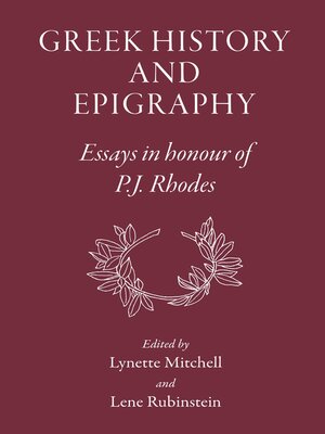 cover image of Greek History and Epigraphy